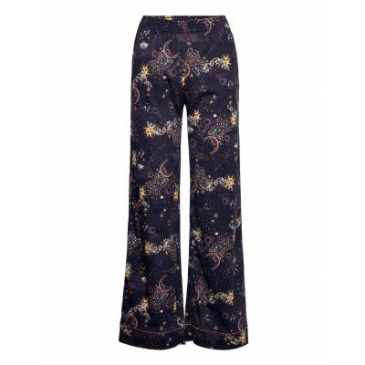 Damen Hose, Dark Lapis Blue Pyjamasbyxor Mjukisbyxor Multi/mönstrad Calida