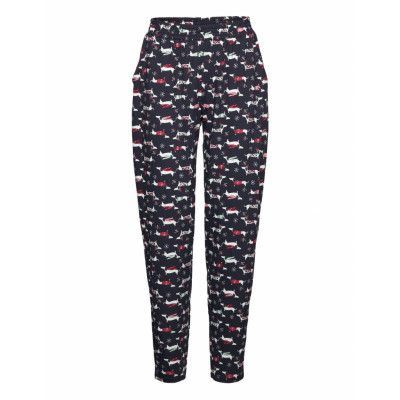 Damen Hose, Dark Lapis Blue Pyjamasbyxor Mjukisbyxor Marinblå Calida