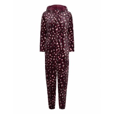Decoy Heldragt M/Hætte Bottoms Jumpsuits Burgundy Decoy
