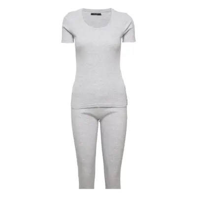 Decoy Rib Pj Set Pyjamas Grå Decoy