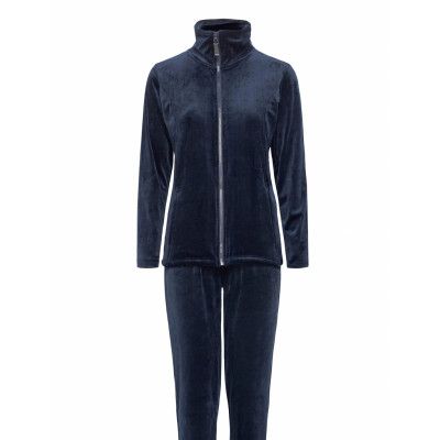 Decoy Velour Homewear Set Pyjamas Blå Decoy