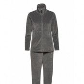 Decoy Velour Homewear Set Pyjamas Grå Decoy