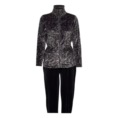 Decoy Velour Homewear Set *Villkorat Erbjudande Sweat-shirts & Hoodies Tracksuits - SETS Grå Decoy