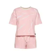 Dkny Calling Top & Boxer Pj Set S/Sl. Pyjamas Rosa DKNY Homewear