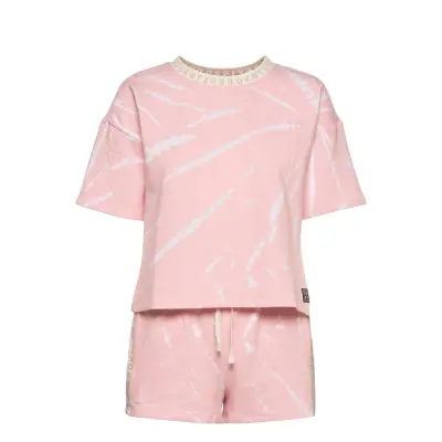 Dkny Calling Top & Boxer Pj Set S/Sl. Pyjamas Rosa DKNY Homewear
