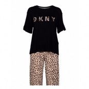 Dkny City Cool Top & Capri Sleep Set Pyjamas Svart DKNY Homewear