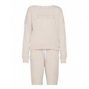 New Signature L/S Top & Jogger Pj Pyjamas Beige DKNY Homewear