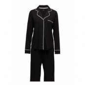 Dkny New Signature L/S Top & Pant Pj Set Pyjamas Svart DKNY Homewear