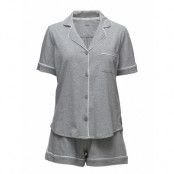 Dkny New Signature S/S Top & Boxer Pj Pyjamas Grå DKNY Homewear