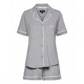 Dkny New Signature S/S Top & Boxer Pj Pyjamas Grå DKNY Homewear