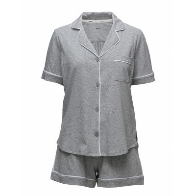 Dkny New Signature S/S Top & Boxer Pj Pyjamas Grå DKNY Homewear