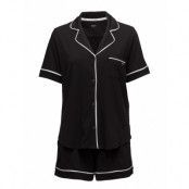 Dkny New Signature S/S Top & Boxer Pj Pyjamas Svart DKNY Homewear