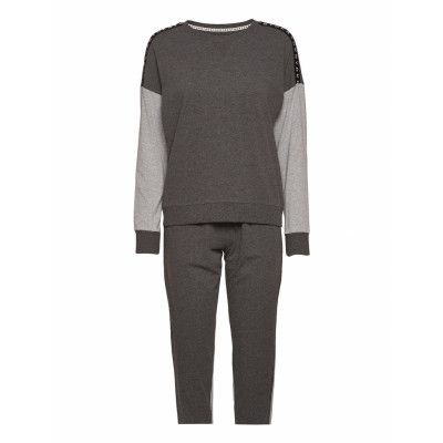 Dkny Reinven.Classic L/S Top & Jogger Pj Pyjamas Grå DKNY Homewear