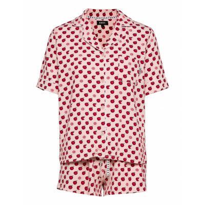 Dkny Spring Edit Top & Boxer Pj Set Pyjamas Röd DKNY Homewear