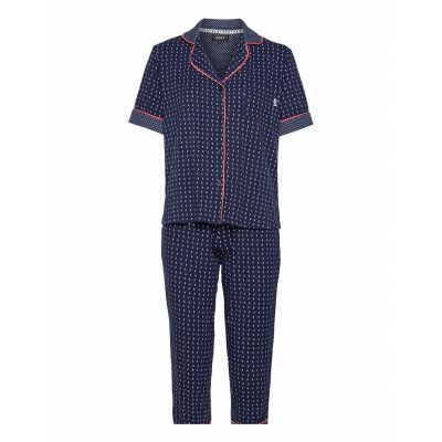 Dkny Spring Edit Top & Capri Pj Set Pyjamas Blå DKNY Homewear