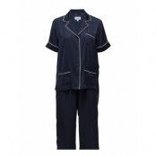 Dkny Walk The Line Top & Crop Pant Pyjamas Blå DKNY Homewear