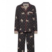 Dknyready Set Gift Top & Pant Set Folded Pyjamas Svart DKNY Homewear