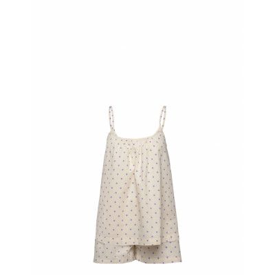 Dot Camisole Set Pyjamas Beige Becksöndergaard