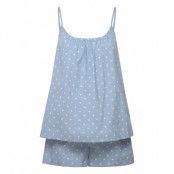 Dot Camisole Set Pyjamas Blå Becksöndergaard