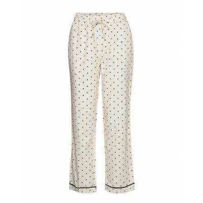 Dotted Rest Pants Lingerie Night & Loungewear Straight Leg Creme Moshi Moshi Mind
