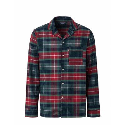 Ethan Organic Cotton Checked Flannel Pajama Set Pyjamas Red Lexington Home