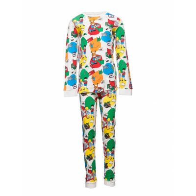 Evening Chores Pyjamas Pyjamas Set Multi/mönstrad Martinex