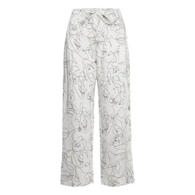Fie Pants Pyjamasbyxor Mjukisbyxor Vit Underprotection