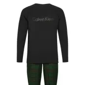 Flannel L/S Pant Set Pyjamas Svart Calvin Klein