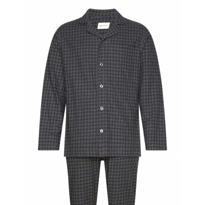 Flannel Pj Set Pants And Shirt Gb Pyjamas Grå GANT