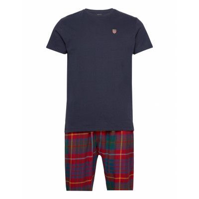Flannel Pj Set Pants And T Gb Pyjamas Marinblå GANT