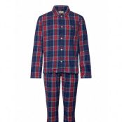 GANT Flannel Pj Set Shirt And Pants Gb Marinblå