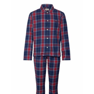 GANT Flannel Pj Set Shirt And Pants Gb Marinblå