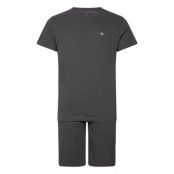 GANT Pajama Set T-Shirt And Shorts Grå