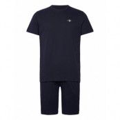 GANT Pajama Set T-Shirt And Shorts Marinblå