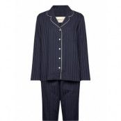 GANT Satin Stripe Pajama Set Gb Marinblå