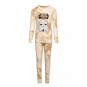 Gapkids | Star Wars&#153; 100% Organic Cotton Tie-Dye *Villkorat Erbjudande Pyjamas Set Beige GAP