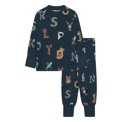 Geggamoja Bamboo Two Piece Pyjamas - Navy - 74/80