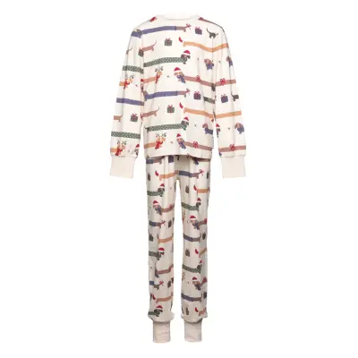 Geggamoja Bamboo Two Piece Pyjamas Santa Dogs - Multi/patterned - 86/92
