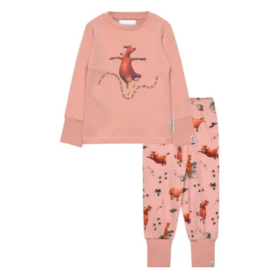 Geggamoja Mamma Mu Two Piece Pyjamas Beige Rosa