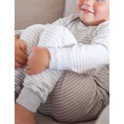 Geggamoja Two Pcs Pyjamas Classic - Grey - 110-116