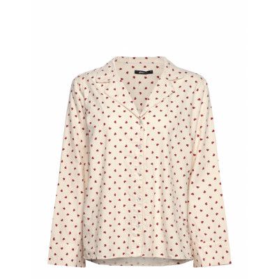 Gina Tricot Flannel Pyjamas Shirt Kräm