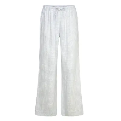 Gina Tricot Gingham Gauze Homewear Trousers Blå