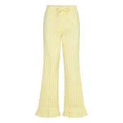 Gina Tricot Gingham Seersucker Trousers Gul