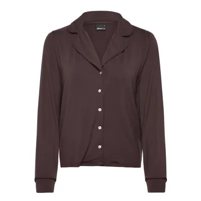 Gina Tricot Soft Pyjamas Shirt - Brown - M
