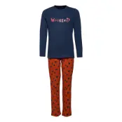 Girls Pyjama Long Pyjamas Set Blå Schiesser