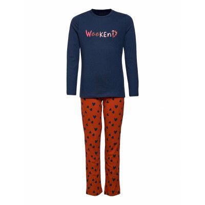 Girls Pyjama Long Pyjamas Set Blå Schiesser