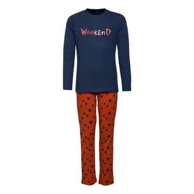 Girls Pyjama Long Pyjamas Set Blå Schiesser