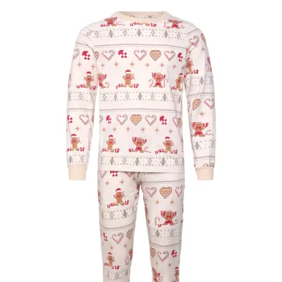 Happy Seasons Christmas Cookie Pyjamas Beige - Cream - M