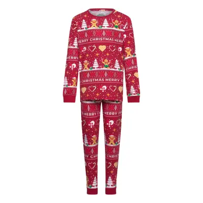 Happy Seasons Christmas Cookie Pyjamas Red - Kids - Red - 13-14ÅR