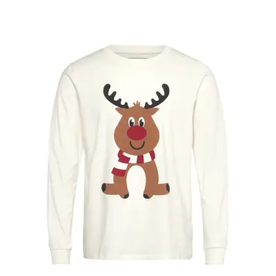 Happy Seasons The Reindeer Pyjamas Top - Cream - XXXL